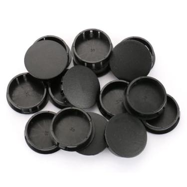 Imagem de Baomain Tampões De Plástico Pretos Para Furos Travamento, Tampa Fixação Painel, Encaixe Redondo, Plugue Tubo Armário Cozinha, Diâmetro 1,5" (38 Mm) Hp-38 (100 Peças)
