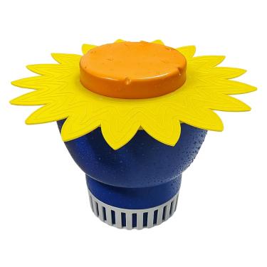 Imagem de Dosador de Cloro Flutuante Para Tratamento De Piscina Girassol Com Capacidade Até 600g Pastilha