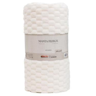 Imagem de Manta Microfibra Fleece Casal 1,80x2,20m 280g/m² CS Júnior, Branco