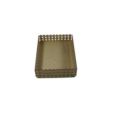 Imagem de Bandeja Pérolas Retangular 15x20x5cm Lisa - MDF a Laser - Arte Magazin