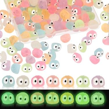 Imagem de BENOSPACE 140 peças de fantasmas luminosos de resina, mini briquetes luminosos estatuetas minúsculas e fofas de elfos de árvore ornamento que brilham no escuro estátuas de fantasma para decoração de