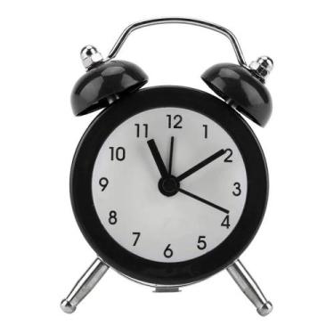 Imagem de Mini Relógio Despertador de Mesa Decorativo Pequeno Redondo Retrô - Sm