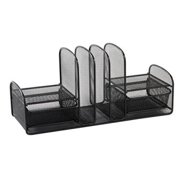 Imagem de Safco Organizador de mesa Onyx de malha três seções/duas cestas 43 x 17 cm, preto