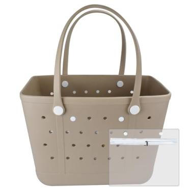 Imagem de Chokoter Bolsa de praia, bolsa de praia impermeável, bolsa de borracha GG, bolsa aberta lavável e durável para esportes de barco, piscina, Damasco, X-Large