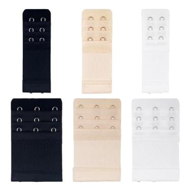 Imagem de Extensor Para Apertos De Sutiã - Extensores Para Sutiã Feminino Kit Com 6 Unidades - Tira Elástica Com Fivela De Extensão 2 Ganchos E 3 Ganchos Para Lingerie Amamentação Biquíni Banho
