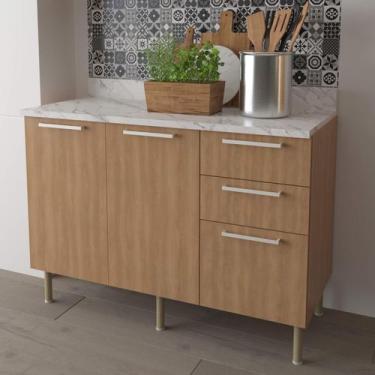 Imagem de Armário Balcão de Cozinha 120cm S/Tampo com 2 Portas e 3 Gavetas Copac