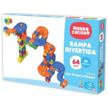 Imagem de Brinquedo para Montar Rampa Divertida 64 Peças + 30 Adesivos - GGB PLA