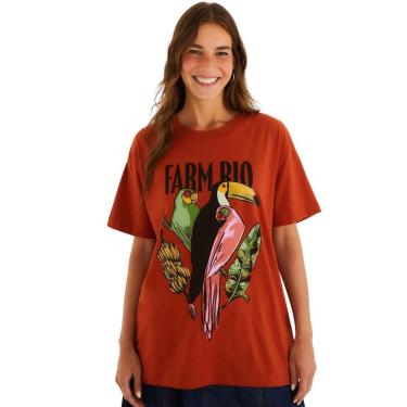 Imagem de Tshirt Média Farm Rio Pássaro Laranja-Feminino