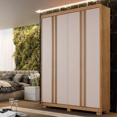 Imagem de Guarda Roupa Solteiro 4 Portas com Pés Lisboa Benetil