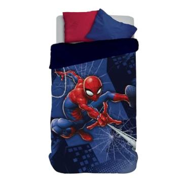 Imagem de Edredom com Sherpa Solteiro Estampado Spider Man 1,50 m x 2,20 m Com 1 peça - Produto Importado