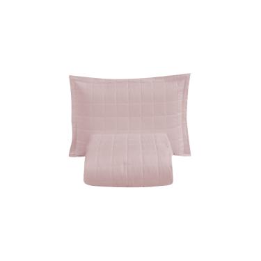 Imagem de Kit Cobre Leito Matelado Dupla Face Soft 2 Peças Solteiro 100% Poliéster - Rosê