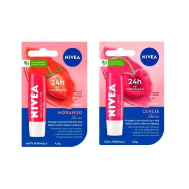 Imagem de Kit Hidratante Labial Nivea Cereja Shine 4,8g + Hidratante Labial Mora