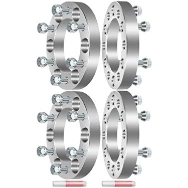 Imagem de ECCPP Conjunto de 4 espaçadores de roda de 2,5 cm 6 x 5,5 6 x 139,7 kit adaptador espaçador de roda com furo de cubo M 12x1,5 108 mm para Amigo Canyon Colorado D50 Entourage FJ Cruiser GX460 6 Lug