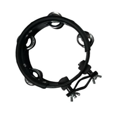 Imagem de oshhni Pandeiro de percussão Pandeiro de mão para dança portátil Casamento Compacto Instrumento musical para bateria, Preto