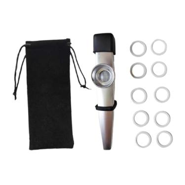 Imagem de YIJU Flauta Kazoo Infantil, Capa para Boquilha, Acompanhamento Musical, Instrumento Musical de Brinquedo com Diafragmas para Festa e Prática Diária, Prata