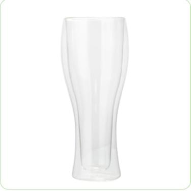 Imagem de Copo de Vidro Parede Dupla Térmico Cerveja Chopp Gelado (1, 500ml)