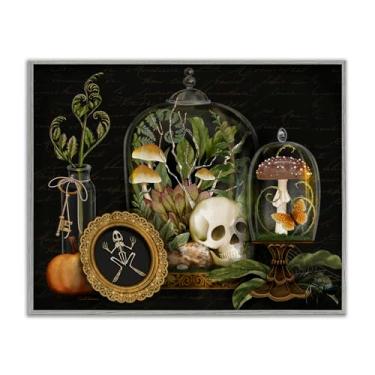 Imagem de Stupell Industries Dark Academia Terrarium Motif Gray Framed Giclee Art Design por Nicole Tamarin, 24 x 30