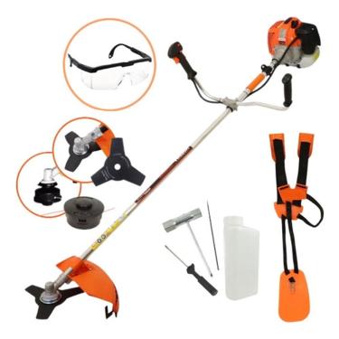 Imagem de Rocadeira A Gasolina Vulcan Vr620h Profissional 62cc 3hp 2t com Oculos de Proteção Profissional com Regulagem