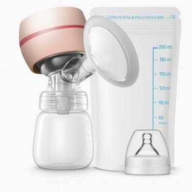 Imagem de Bomba Tira-Leite Elétrica Portátil com Tela LED – 2 Modos, 9 Níveis de Sucção, Mãos Livres, Silicone Livre de BPA, Baixo Ruído, 180ml + 25 Sacos para Leite Materno 200ml – Ideal para Amamentação