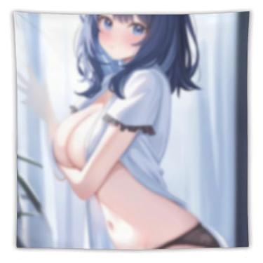 Imagem de LIEGBMEU Tapeçaria de biquíni sexy anime menina 152.4 cm x 152.4 cm interior exterior parede colcha arte decoração de tapeçaria caprichosa, AF241