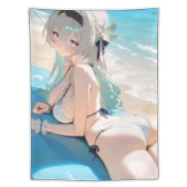 Imagem de LIEGBMEU Sexy Bikini Hot Anime Girl Tapeçaria 152.4 cm x 203.2 cm Interior Exterior Wall Quilt Art Decoração de Tapeçaria Caprichosa, AF080