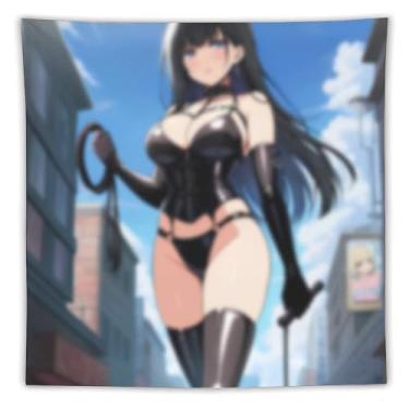 Imagem de LIEGBMEU Tapeçaria de biquíni sexy anime menina 152.4 cm x 152.4 cm interior exterior parede colcha arte decoração de tapeçaria caprichosa, AF443