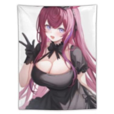 Imagem de LIEGBMEU Tapeçaria de biquíni sexy anime menina 152.4 cm x 203.2 cm interior exterior parede colcha arte decoração de tapeçaria caprichosa, AF242