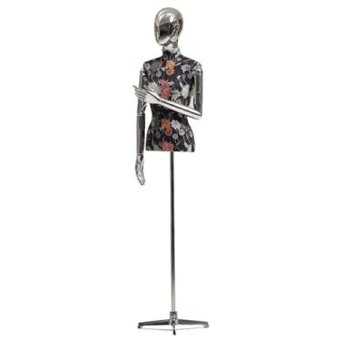 Imagem de Mannequin Torso de manequim feminino com altura ajustável de 55,11 a 74,8 polegadas, cabeça e braço galvanizados podem girar 360 ° e podem ser desmontados(Black)