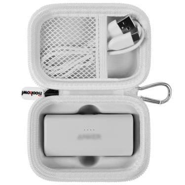 Imagem de Boobowl Capa compatível com carregador portátil Anker Nano Power Bank, 5.000 Mah, com conector Lightning integrado, suporte de armazenamento de bateria de carregamento para amelema/para LanLuk/para