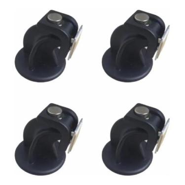 Imagem de 4 Un Prendedor Fixador Preto Trava Porta Magnético Adesiva - Plasnatur