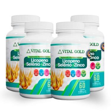 Imagem de LICOPENO + SELÊNIO + ZINCO - 500mg (60 Cápsulas) VITAL GOLD, 04 Unidad