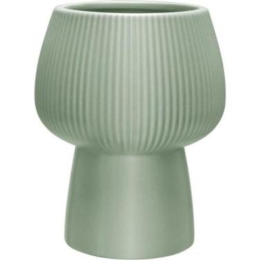Imagem de CACHEPÔ VASO DECORATIVO PLANTA HOME&CO CERÂMICA 16x12x12cm VERDE