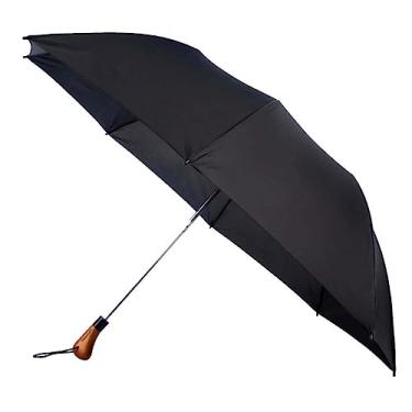 Imagem de Guarda Chuva 130cm Fazzoletti Maxi Golf Automático Preto Grande Cabo de Madeira