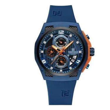 Imagem de Relógio Naviforce Masculino 8051 Pulseira de Silicone Azul