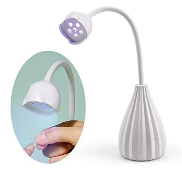 Imagem de RUIWAN Lâmpada UV LED Rose Nail Mini Máquina de Fototerapia de Unhas Portátil Secador de Unhas Luz Profissional Secagem Rápida Esmalte Borracha Lâmpada de Assar com Temporizador de 60 segundos, Branca