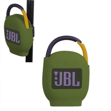 Imagem de Hermitshell Capa de transporte de silicone para JBL Clip 4 - Mini alto-falante Bluetooth portátil (floresta)