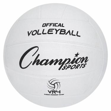 Imagem de Champion Sports Bola de vôlei de borracha, tamanho oficial, para uso interno e externo – Bolas de vôlei duráveis para iniciantes, competitivas, jogos recreativos – Equipamento de vôlei premium – Branco, VR4