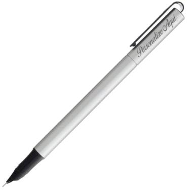 Imagem de Caneta Crown Geek Tinteira Personalizada Nome Símbolo Presente Gravação Laser Sofisticada Elegante (Prata)