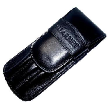 Imagem de Estojo Para Caneta Vuarnet Couro Legítimo Para 3 Peças Preto