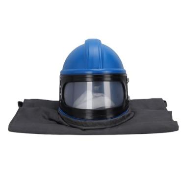 Imagem de FTVOGUE Capacete de Areia de Capacete de Areia de Jateamento de Areia Máscara Com 1/4in Entrada de 13 Mm de Rosca Termostato de Alimentação de Ar para Pulverização de Corte de Pintura