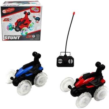 Imagem de Carro de Controle Remoto com Giro 360°, Com Som e Luzes LED, 7 Funções, 12x10cm, Brinquedo Infantil