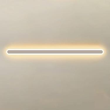 Imagem de Luz De Parede Led Longa Minimalista Com Escurecimento Interno Lâmpada De Parede De Corredor Arandela De Parede De Faixa Linear Luminárias De Teto De Montagem Embutida Pa, White, 80cm/31.5in