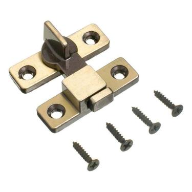 Imagem de Fecho Tranqueta Para Porta De Aço Trinco Zamac Latonado Uniã