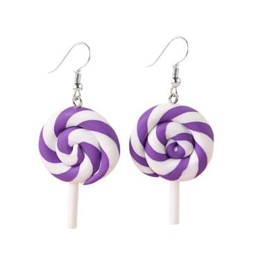 Imagem de Brincos de pingente de arco-íris colorido de pirulito para mulheres, doces ou travessuras, presentes de Natal, presentes de Natal, joias modernas, middle, Acrílico, Sem pedra preciosa