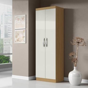 Imagem de Armário com Pé e Prateleiras | 1 Porta e 3 Prateleiras Internas para Organizar Quarto e Cozinha (Atacama/Off White)