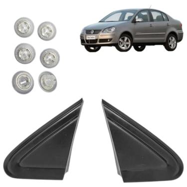 Imagem de Par Acabamento + Buchas Retrovisor Paralama Compatível Com Polo 2007 2008 2009 2010 2011 2012 2013 2014 2015