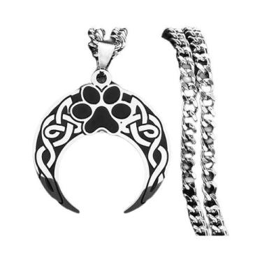 Imagem de Colar Masculino com Pingente de Nó Celta - Aço Inoxidável - Estilo Vik