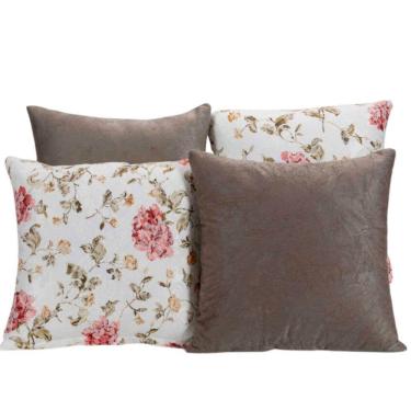 Imagem de Capa Almofada Estampada Jacquard Decorativas com Ziper 4 unidades