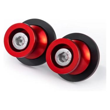 Imagem de BYYINGSUS Compatível com Ninja ZX6R ZX636 250SL 250 300 400 650 1000SX Carretéis de braço oscilante de motocicleta suportes traseiros acessórios deslizantes de parafuso (8 mm, dois vermelhos)