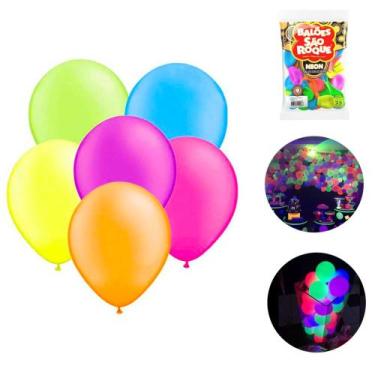 Imagem de Balão Bexiga São Roque Liso 9 Polegadas C/25 Neon